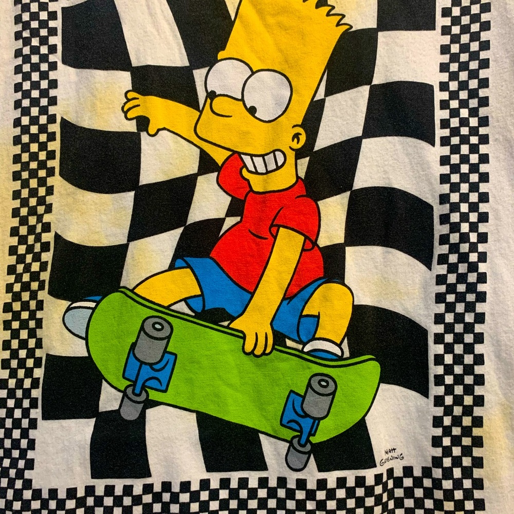 Bart Simpson- Skateboarding Yellow Tye Dye Tee Tshirt Sz:M The Simpson- unisex - Picture 3 of 12
